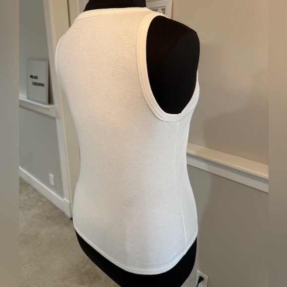 White Ribbed Tank Top - Picture 9 of 10